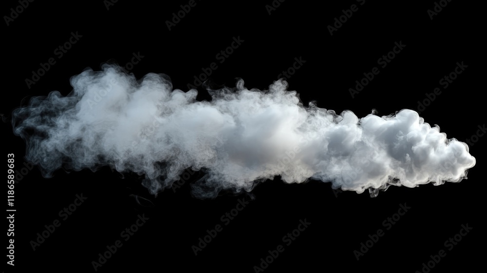 Aufkleber Realistic white smoke texture for design overlay on dark background suitable for creative projects and visual effects.