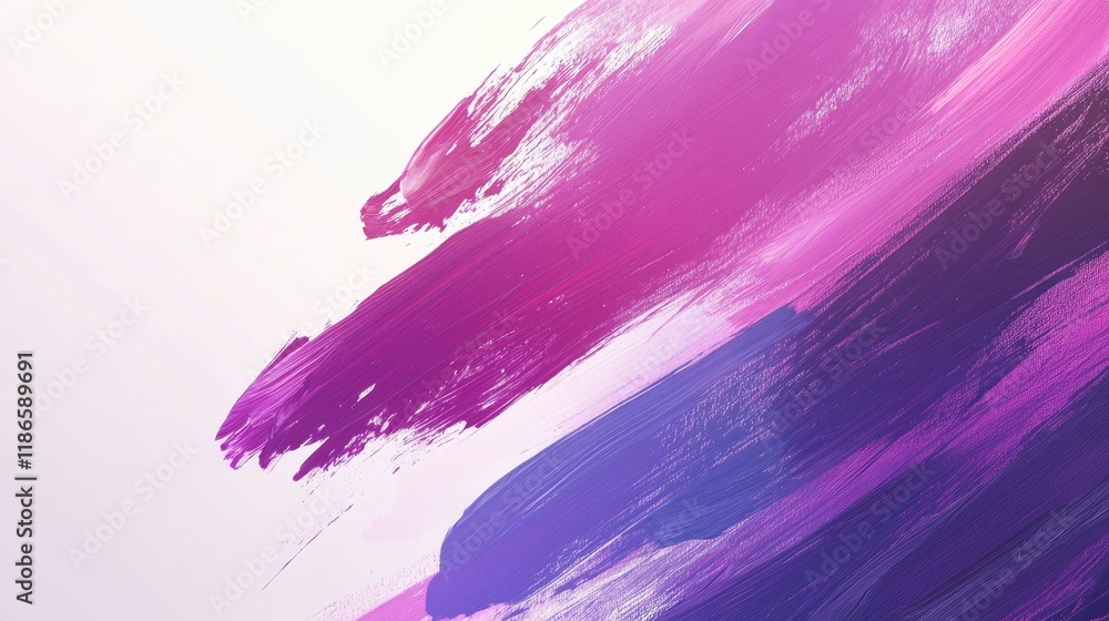 Poster vibrant abstract brush strokes blending purple and pink tones creating a dynamic artistic background