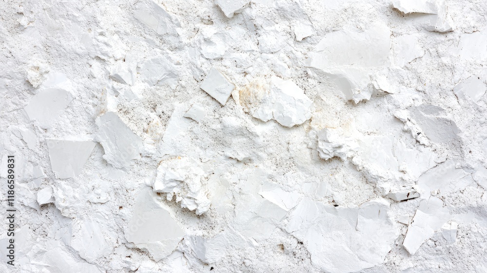 Poster Textured vintage white cement wall with natural stone elements creating a retro pattern for background and design use