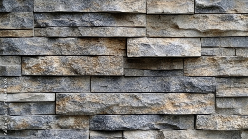 Aufkleber Textured stone wall background with natural variations in color and design ideal for architectural and design projects.