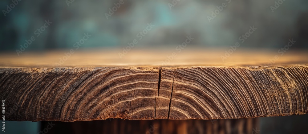 Poster rustic wooden tabletop with textured surface and softly blurred background perfect for presentations