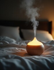 Aromatherapy Diffuser in a Calming Bedroom Setting