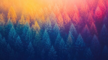 Vibrant abstract gradient background showcasing colorful trees blending seamlessly for a serene natural aesthetic