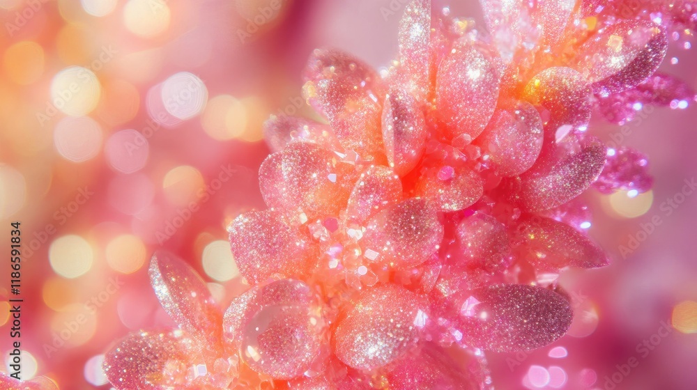 Poster pastel pink sparkling abstract background with vibrant textures and bokeh effects for creative desig