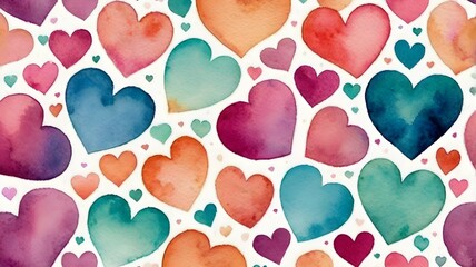 Beautiful hearts seamless pattern colorful vector isolated on white background