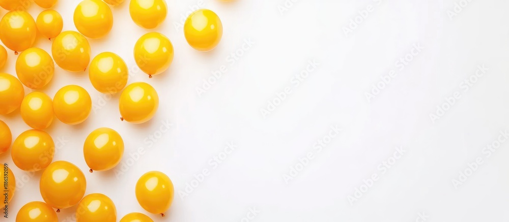 Aufkleber yellow balloons arranged on a bright background creating a cheerful atmosphere with ample empty spac