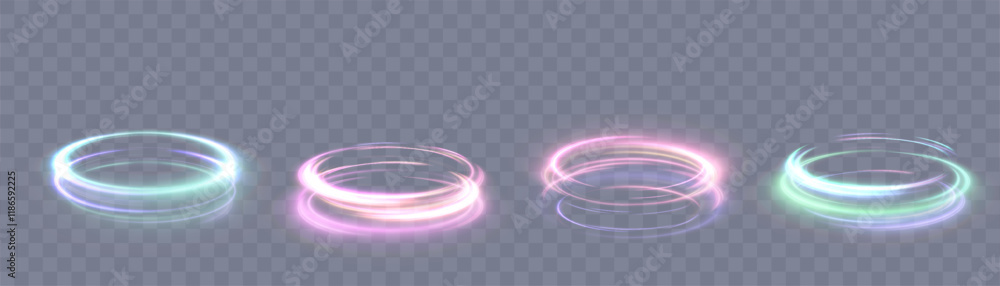 Poster glowing bright lines of podium lighting. abstract lines of light trace movement. bright light effect