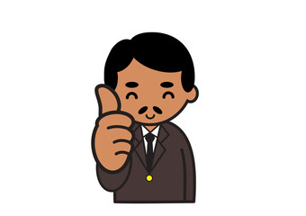 OKポーズのアジア人ビジネスマン