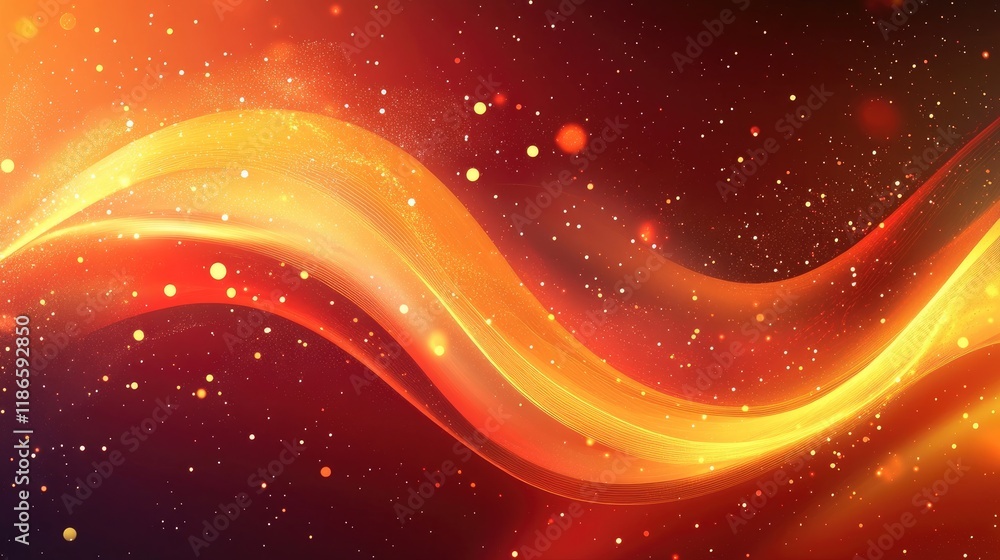 Poster vibrant 3d abstract gradient background with dynamic waves and glowing particles creating a stunning