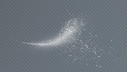 Fototapeta premium Bright magical comet light effect with many sparkling bokke and shimmering light effects. Magic bright glitter. Vector