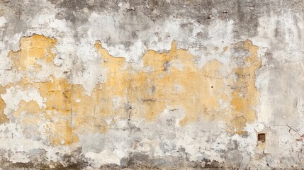 Aged Yellow Cement Wall Background with Rough Texture and Faded Paint for Creative Design and Artistic Backgrounds