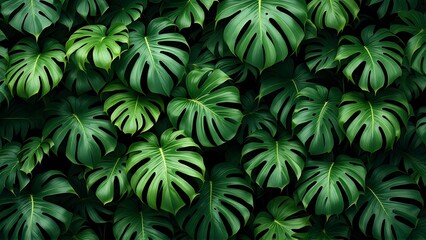 Abstract green leaf texture nature background tropical leaf
