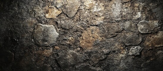 Fototapeta premium Rustic stone wall texture featuring earthy tones perfect for architectural design and photography backgrounds or creative projects