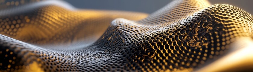 Closeup of an intricate 3d printed object, showcasing complex design and detailed texture