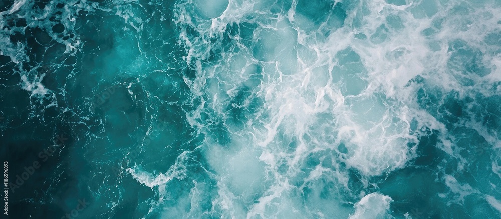 Poster turquoise sea marble texture with dark streaks ideal for creating a calming background empty space p
