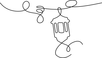 Ramadan lanterns one line art vector, Minimalist Vector Designs for Ramadan Décor