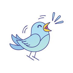 bird chirping vector icon, pet day vector illustration - simple illustration of bird chirping perfect for logos, and pet day-themed designs.