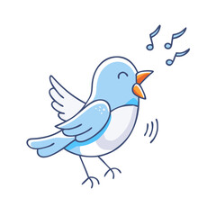 bird chirping vector icon, pet day vector illustration - simple illustration of bird chirping perfect for logos, and pet day-themed designs.