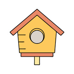 birdhouse vector icon, pet day vector illustration - simple illustration of birdhouse perfect for logos, and pet day-themed designs.