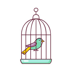 bird in cage vector icon, pet day vector illustration - simple illustration of bird in cage perfect for logos, and pet day-themed designs.
