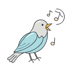 bird singing vector icon, pet day vector illustration - simple illustration of bird singing perfect for logos, and pet day-themed designs.