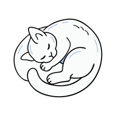 cat curled up vector icon, pet day vector illustration - simple illustration of cat curled up perfect for logos, and pet day-themed designs.
