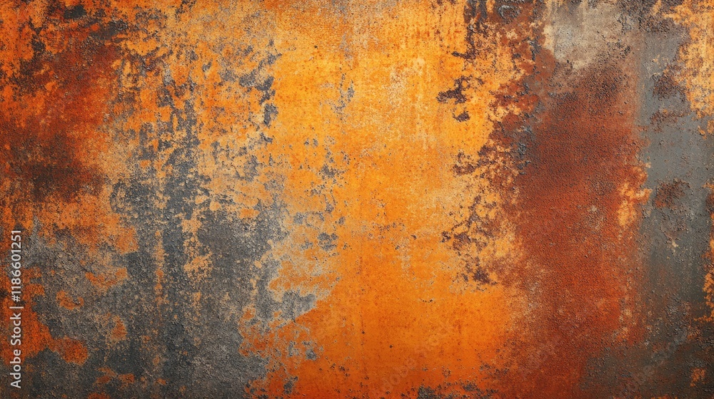 Poster rustic grunge texture showcasing warm rust and blue tones for background design and artistic project