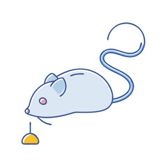 cat toy mouse vector icon, pet day vector illustration - simple illustration of cat toy mouse perfect for logos, and pet day-themed designs.