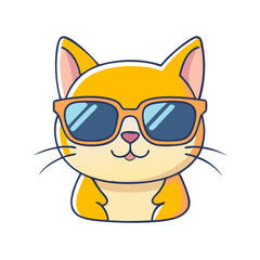 cat with sunglasses vector icon, pet day vector illustration - simple illustration of cat with sunglasses perfect for logos, and pet day-themed designs.