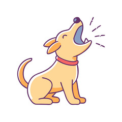 dog barking with excitement vector icon, pet day vector illustration - simple illustration of dog barking with excitement perfect for logos, and pet day-themed designs.