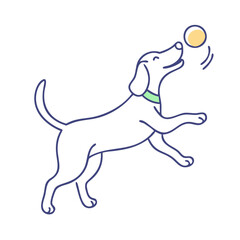 dog playing fetch vector icon, pet day vector illustration - simple illustration of dog playing fetch perfect for logos, and pet day-themed designs.