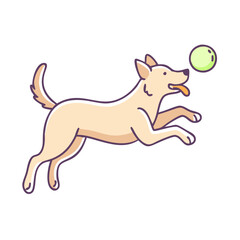 dog playing fetch vector icon, pet day vector illustration - simple illustration of dog playing fetch perfect for logos, and pet day-themed designs.