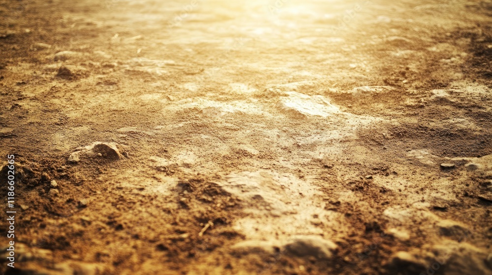 Aufkleber textured grunge dirt ground with sunlight creating a warm atmosphere for background use in design pr