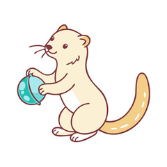 ferret playing vector icon, pet day vector illustration - simple illustration of ferret playing perfect for logos, and pet day-themed designs.