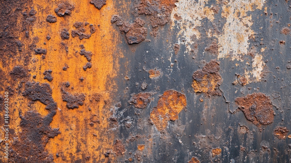 Aufkleber rusty metal surface with corrosion and texture providing an industrial background for design and abs