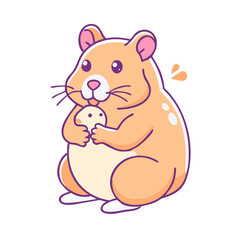 hamster with treat vector icon, pet day vector illustration - simple illustration of hamster with treat perfect for logos, and pet day-themed designs.