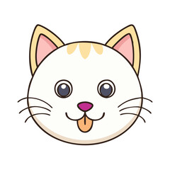 Obraz premium kitten face vector icon, pet day vector illustration - simple illustration of kitten face perfect for logos, and pet day-themed designs.