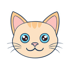 kitten face vector icon, pet day vector illustration - simple illustration of kitten face perfect for logos, and pet day-themed designs.