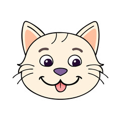 kitten face vector icon, pet day vector illustration - simple illustration of kitten face perfect for logos, and pet day-themed designs.