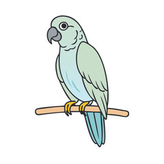 parrot on perch vector icon, pet day vector illustration - simple illustration of parrot on perch perfect for logos, and pet day-themed designs.