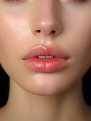 Fototapeta premium Close up of beautiful natural full lips of a woman