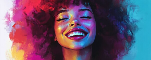Obraz premium Woman portrait attractive beauty hair smile background young person happy face female