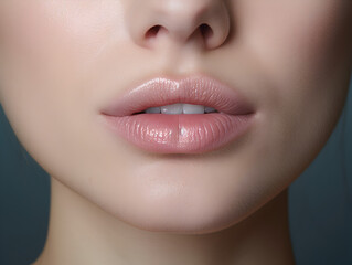 Obraz premium Close up of beautiful natural full lips of a woman