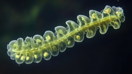 Fototapeta premium Sea Pickle Browaria Friedmannii Algae Unique Marine Life Floating in Ocean Depths