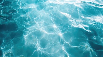 Fototapeta premium Aquamarine Water Surface with Reflections and Gentle Motion Natural Seamless Background Texture