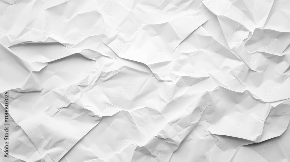 Aufkleber crumpled white paper background texture for design and print applications