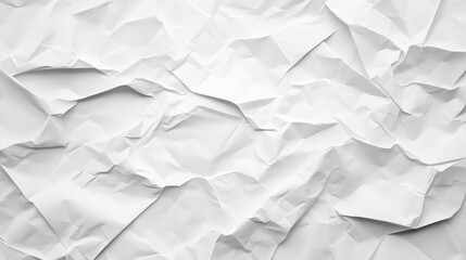 Obraz premium Crumpled White Paper Background Texture for Design and Print Applications