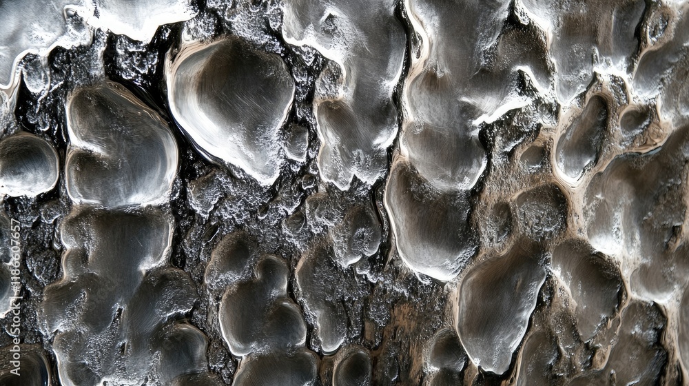 Poster textured silver metal surface with intricate patterns and a glossy finish showcasing industrial eleg