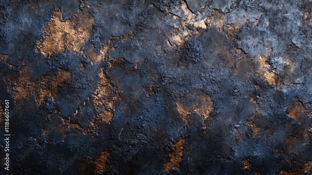 Aufkleber dark blue metallic texture with rust accents showcasing an aged and weathered surface ideal for arti