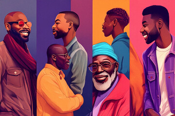 Colorful Portraits of Diverse Individuals in Vibrant Backgrounds